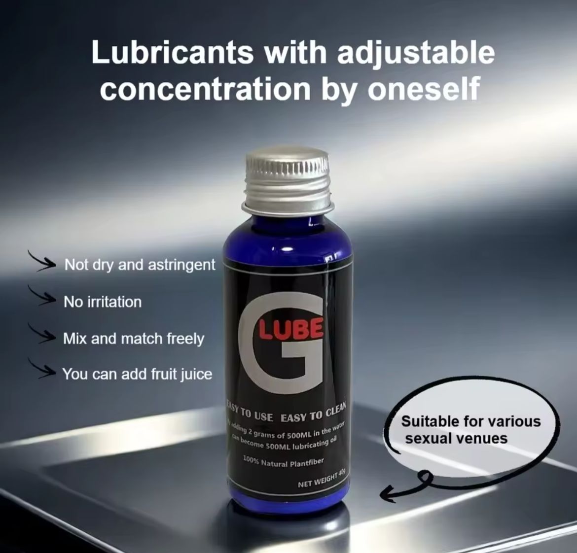 Lubricante  Para fisting  En Polvo G Lube 40gr Dilatador Anal